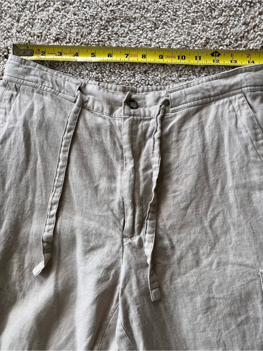 Claiborne Womens Linen Blend Cargo Pants Small Tan Euro Vacation Beach Boho - Picture 5 of 11
